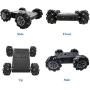 4WD Omni-Directinal Smart Robot Car Chassis with 96mm Mecanum Wheel & DC Motors, RC Aluminum Alloy Frame DIY Steam Platform for Raspberry Pie ROS Python Arduino Uno R3 Ai Coding Program Learning