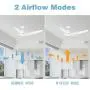 White Ceiling Fan, Newday 60 Ceiling Fans with Lights and Remote, Modern Large Ceiling Fans, Noiseless Reversible DC Motor, Big Indoor Ceiling Fans for Kitchen, Bedroom, Living Room (NEW)