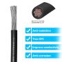 Kimbluth 8 Gauge Marine Wire Tinned Copper Boat Cable, Standard USA OFC Oxygen Free Copper Wire for Automotive Boat Speakers Solar Outdoors (8 Gauge 10 FT, Black)