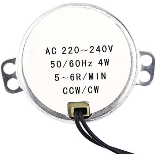 Walfront TYC-50 Turntable Synchronous Synchron Motor 50/60Hz AC 220~240V CCW/CW 4W (5-6RPM), Dedicated Motor