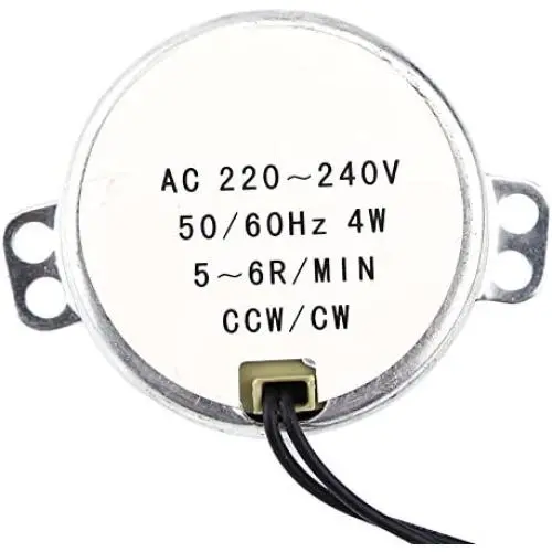 Walfront TYC-50 Turntable Synchronous Synchron Motor 50/60Hz AC 220~240V CCW/CW 4W (5-6RPM), Dedicated Motor