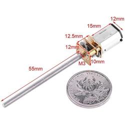 DC 6V Gear Motor High Torque Electric, with Long M3*55MM Screw Thread Output Shaft 30/60/100/150/200/300/400/500RPM for Many Devices in Your Home(6V 60RMP)
