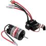 GLOBACT 21T 550 Brushed Motor and 80A ESC Brushed Motor ESC Combo BEC 5A 7.4V/6.4V for 1/10 RC Crawler Car Traxxas Trx4 Ford Bronco Trx6 Axial SCX10 II III Redcat Gen7 Gen8 V2 RC4WD D90 (T Plug)