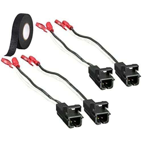 4 Pack 72-4568 Speaker Adapter Wiring Harness for General Motor GMC Buick Cadillac Chevy Silverado Saturn Oldsmobile Pontiac Cobalt Colorado Front Rear Door Speakers Connector