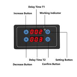 FTVOGUE Timer Relay Module - LCD Display Cycle Timing Switch Board Time Relays Controller Boards for Motor,Module