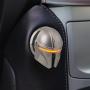 Mando The Mandalorian Star Wars Push to Start Button Cover, Car Ignition Button Cover, Car Start and Stop Button Decoration Ring, Anti Scratch Car Button Decoration Ring (Silver)