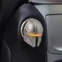 Mando The Mandalorian Star Wars Push to Start Button Cover, Car Ignition Button Cover, Car Start and Stop Button Decoration Ring, Anti Scratch Car Button Decoration Ring (Silver)