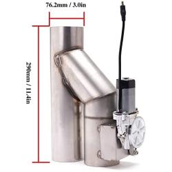RJSPHH 3 Inch Electric Exhaust Cutout Motor E-cut Valve Kit, Catback Single Y Pipe 2 pcs with One Controller Remote Kit