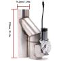 RJSPHH Stainless steel 3 inch Electric Exhaust Cutout Motor E-cut Valve Kit , Catback Single Y Pipe 1 pcs with One Controller Remote Kit