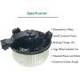 Front Side AC Heater Blower Motor Assembly Replacement for Dodge Ram Avenger Honda Accord Odyssey Jeep Lincoln Acura