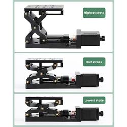 Huanyu Electric Precise Lifting Platform Z-axis Motorized Translation Stage 33 lbs Lab Jack 4.7“×3.1” Vertical Lift Table 60mm travel Optical Scissor Lift Elevator Lab Lifting Platform for lab apparatus