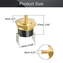 Fielect KSD301 Thermostat Temperature Control Switch,Adjust Snap Disc Temperature Switch 100°C Copper M3 Normally Closed 1 Pcs