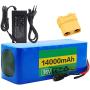Jieoto 36V 14Ah 10S 5P Lithium Battery Pack E-Bike Lithium-ion Rechargeable Battery for Electric Scooters Electric Tricycles Power Tools Fit for 200W-750W Motor with Charger