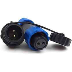 SD13 2pin Waterproof Power Connector, φ13mm 10A 380V High Voltage 1865mm Male Female Circular Power LED Connector Plug(Female)-Socket(Male) (2pin, Panel Moun)