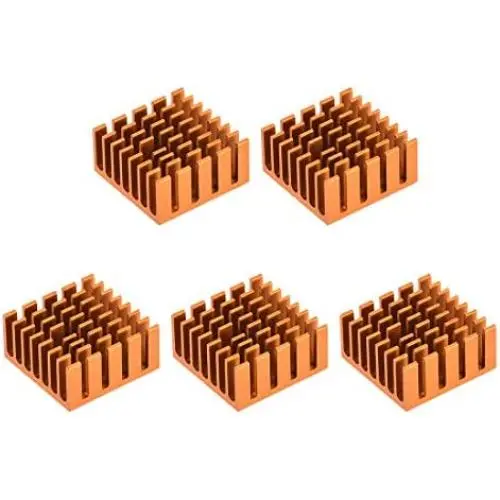 uxcell Electronic Radiators Heatsink for MOS GPU IC Chip Golden 20 x 20 x 10 mm 5pcs