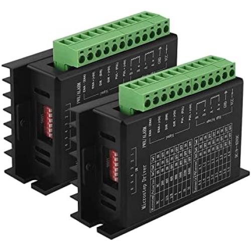 OUYZGIA TB6600 Stepper Motor Drivers 4A Stepper Driver Controller for Nema 17, 23 and 34 Stepper Motor 32 Segments for 42 57 86 Stepper Motor Drivers, Upgraded Version-2PCS
