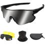 Jacquees Polarized Sports Cycling Sunglasses for Women Men 3 Lenses Free Scarf
