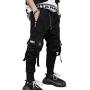 PDTXCLS Mens Jogger Sweatpants Hip Hop Zipper Pockets Elastic Waist Harem Pants Motor Biker Punk High Street Casual Trousers