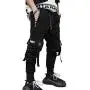 PDTXCLS Mens Jogger Sweatpants Hip Hop Zipper Pockets Elastic Waist Harem Pants Motor Biker Punk High Street Casual Trousers