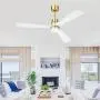 CLUGOJ White Ceiling Fan with Dimmable LED Lights 52