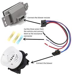 3 Pins Blower Motor Resistor Connector Replace Wiring Harness for Chevy, GMC Silverado, Tahoe, Suburban, Sierra, Yukon XL - AC,Replace 8e5h-19e624-a, 89018778, 89019351, 1581773