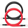 2 AWG Battery Cable 2AWG Gauge Battery Inverter Cables with 3/8 in Lugs Pure Copper Power Inverter Wire Set for Solar Marine Boat RV Car Motorcycle 2pcs (7FT)