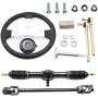 PRO BAT 300mm Steering Wheel Steel Kit 320mm Gear Rack Pinion Adjustable Shaft Set Replacement for Go Kart Go Cart ATV UTV 110cc 125cc 140cc 150cc