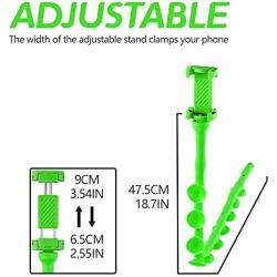 TORMEN Cute Caterpillar Lazy Bracket Mobile Phone Suction Cup Holder Worm Flexible Mobile Phone Apply to Car Bike Motorcycle Kitchen Wall Glass (Green)