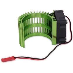Motor Heat Sink Heatsink with Fan N10028 Cooling Side Vent 6v JST 540 545 550 Size Alloy Aluminum for 1/10 RC Hobby Model Car HSP HPI Wltoys Himoto Tamiya(Green)