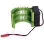Motor Heat Sink Heatsink with Fan N10028 Cooling Side Vent 6v JST 540 545 550 Size Alloy Aluminum for 1/10 RC Hobby Model Car HSP HPI Wltoys Himoto Tamiya(Green)