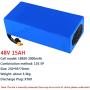 Jieoto 48V 12AH 15AH 20Ah 24AH 30AH Lithium Battery Pack Electric Bike Battery with 2A Charger Suitable for 200W 250W 350W 500W 750W 800W 1000W Electric Bicycle Scooters Motors