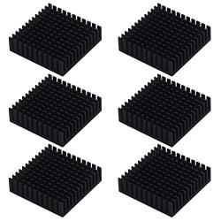 Antrader 6pcs Aluminum Chipset Heat Radiator Cooling Fin Heatsink 40mm x 40mm x 11mm Black