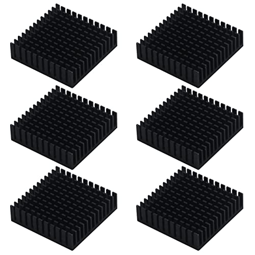 Antrader 6pcs Aluminum Chipset Heat Radiator Cooling Fin Heatsink 40mm x 40mm x 11mm Black