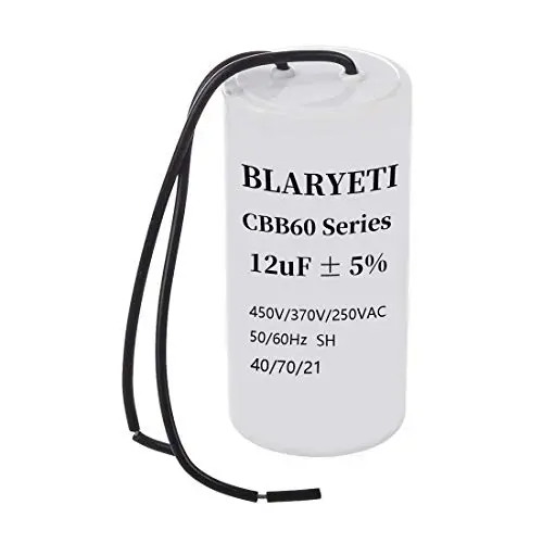 BLARYETI CBB60 12uF Motor Running Capacitor Start Capacitor for Air Conditioner AC 450V/370V/250V 50/60Hz 5%