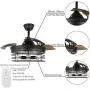 Vent de plafond rétractable industriel, modèle 36, avec lames rétractables, télécommande, 3 vitesses, moteur silencieux, noir (Ampoules non incluses). Vent de plafond rétractable industriel, modèle 36, avec lames rétractables, télécommande, 3 vitesses, moteur silencieux, noir (Ampoules non incluses).