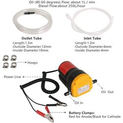 ATPTOOL12V 60W Oil Change Pump Extractor, Oil/Diesel Fluid Pump Extractor Scavenge Oil Change Pump Transfer Suction Transf