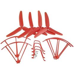 Upgraded Spare Parts Replacement for Syma X5UW X5UC RC Quadcopter Helicopter Copter Toy Motor Three-Blade 3 Blades Propellers Propeller Protectors Blades Frame Landing Skid Included Screws Set (Red)