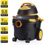 Shop-Vac 4 Gallon 5.5 Peak HP Wet/Dry Utility Vacuum with SVX2 Motor Technology, 3 in 1 Function Portable Shop Vacuum with Cart, Attachments, 5914000