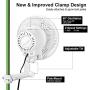 LINCHOC GARDEN Grow Tent Oscillating Fan,6 inch Copper Wire Motor Pole Mount Monkey Fan for Grow Tents with 2 Speed 120v 25w Clip On (1 Pack)