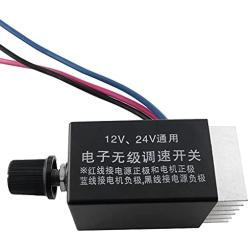 ZZLZX 12V Fan Controller DC 12V 24V 10A Electronic Stepless Speed Regulator Switch for Car Truck Fan Heater Control DC Motor Speed Controller