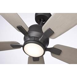 Luminance Kathy Ireland Home Ion Eco LED Ceiling Fan with DC Motor | Hanging Fixture with Dimmable Light Kit, Wall Control, and Downrod Mount | Customizable Size – Blades Sold Separately, Graphite