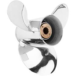 Qiluprop OEM Upgrade 10 1/2 x 13 (13 Spline) Upgrade Stainless Steel Outboard Motor Propeller Fit Mercury Engine 30-70 HP,48-855858A46,RH