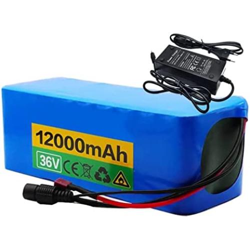 Wnicek 36V E-Bike Lithium Battery 12Ah 10S 4P Li-Ion Electric Bicycle Battery Pack Rechargeable Battery Pack with 42V Charger Fits for 200W 250W 350W 500W Motor