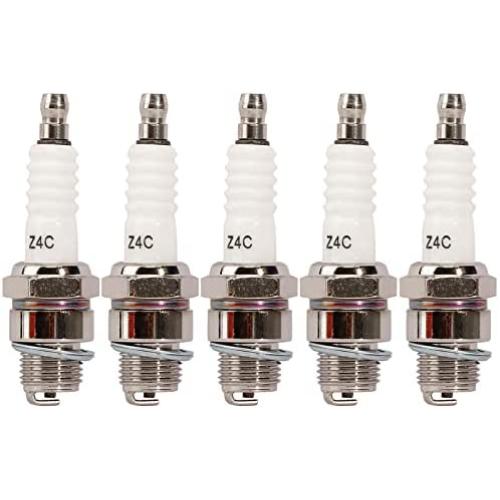 QAZAKY 5pcs Spark Plug Z4C for 49cc 50cc 66cc 70cc 80cc 2-Stroke Engine Motorized Bicycle Moped Scooter Yamaha JOG50 90 ZX50 DIO50 Suzuki AG100 QJ50 DX100 AX100 CJ750