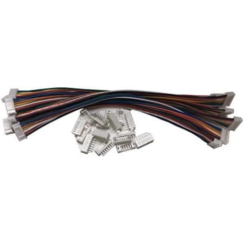 10 PCS 6 PIN JST PH Female Connector on Both Side - 200mm 1007 26 AWG & 20 PCS 6 PIN JST PH Male Connector