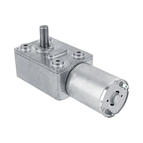 Worm Geared Motor family 370 - Geared Motor Gearbox DC 6V to DC 24V, Reduction Gear Motor 2RPM to 375 rpm Reversible High Torque Turbo Worm Geared Motor