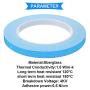 DKARDU 5mm x 25m Thermal Conductive Double Side Adhesive Tape Thermal Adhesive Tape Cooling Tape for Heatsinks, LED Lights, IC Chip, CPU, GPU with 1.5m Measuring Tape