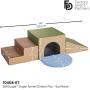 Factory Direct Partners SoftScape Single Tunnel Play Foam Climber Plus, Beginner Toddler Soft Structure for Active Playtime (5-Piece Set) - Earthtone