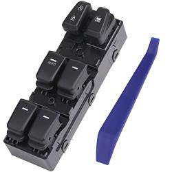 Obaee Master Power Window Switch Main Control Button Compatible with Hyundai Sonata 2011 2012 2013 2014 Replacement OEM 93570-3S000RY DWS545 Front Left Driver Side (Black Color)
