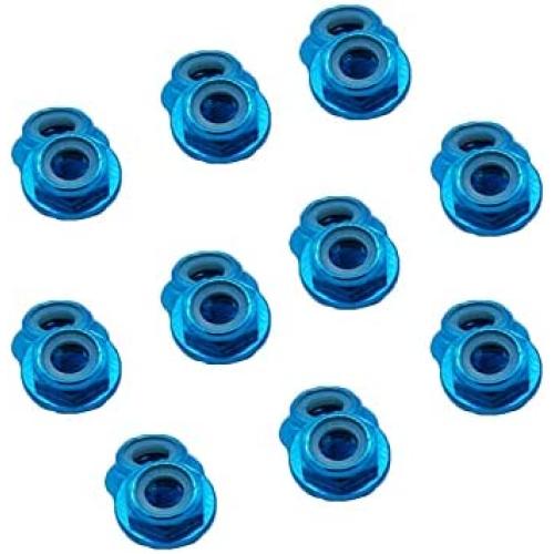 iRCMATRC Flange Nylon Insert Aluminum Alloy Self-Locking M5 Screw Propeller Nuts CW for RC FPV Racing Drone Motor (Pack of 20pcs) (Blue)